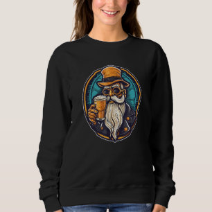 Sudadera Hipster bebedor de cerveza con barba