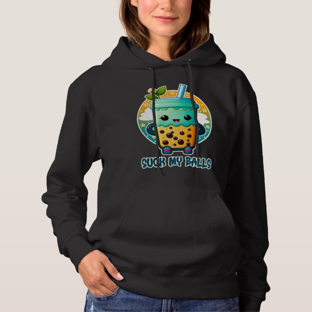 Sudadera Hipster Boba Tea Suck My Balls Hipster Bubble Tea (Anverso)