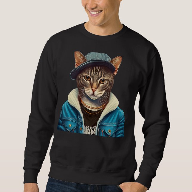 Sudadera Hipster Cat (Anverso)