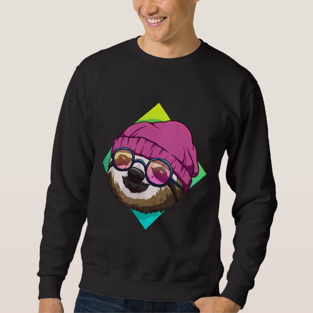 Sudadera Hipster Sloth Cute Slots Ideas Hombres Mujeres (Anverso)