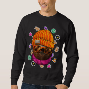 Sudadera Hipster Sloth Geek Nerds Glasses Animal Love Peace
