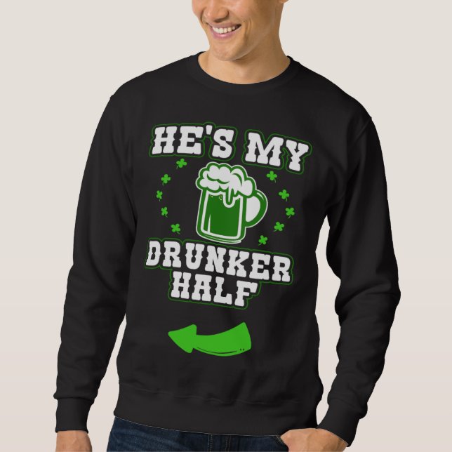Sudadera His and Hers Matching Irish Drinking Outfit St Pat (Anverso)