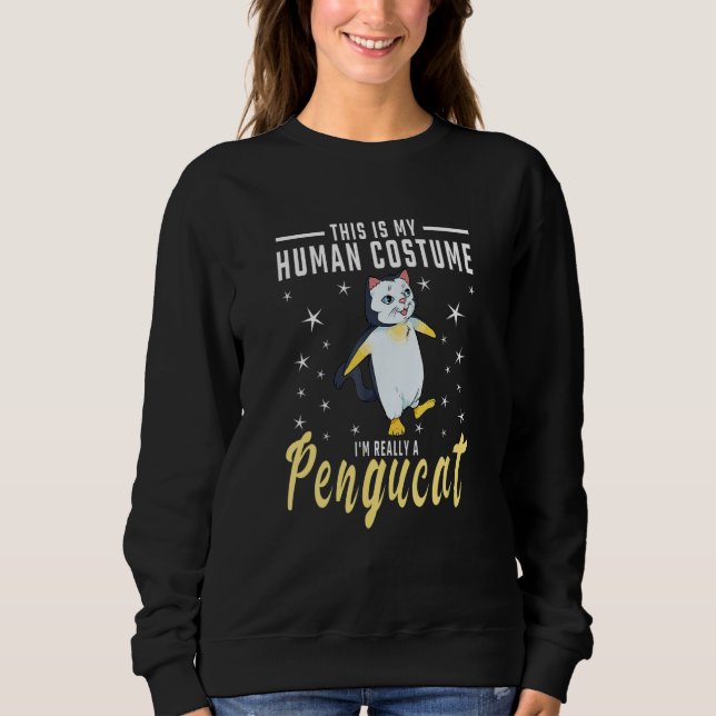 Sudadera His Is My Human Costume I M Really A Pengucat Peng (Anverso)