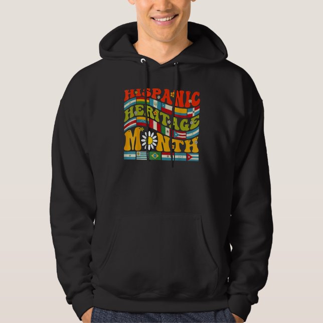 Sudadera Hispanic Heritage Month Latino Countries Flag Retr (Anverso)