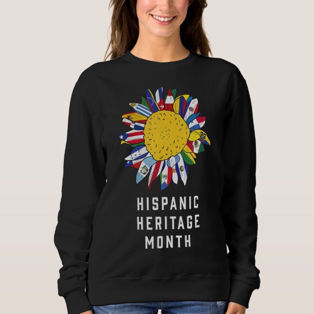 Sudadera Hispanic Heritage Month Latino Countries Flags Ret (Anverso)