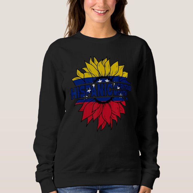 Sudadera Hispanic Heritage Month Venezuela Flag Sunflower P (Anverso)