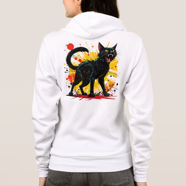 Sudadera Hissing Defensive Black Cat Women's (Reverso)