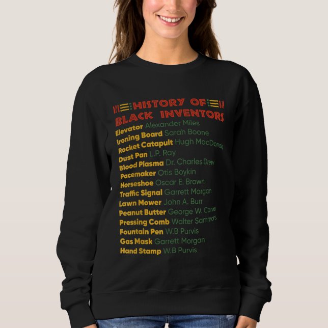 Sudadera Historia De Los Inventores Negros Historia Negra (Anverso)