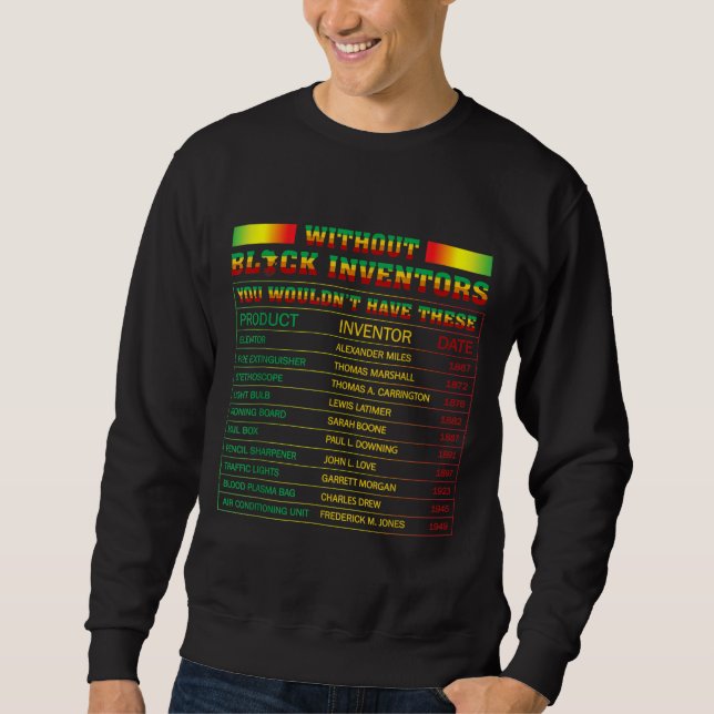 Sudadera Historia De Los Inventores Negros Historia Negra M (Anverso)