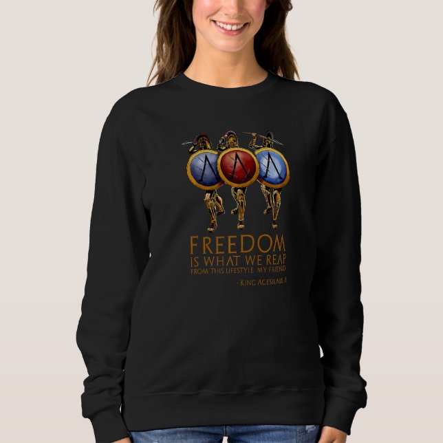Sudadera Historia Griega Antigua Cita Espartana Sobre Liber (Anverso)