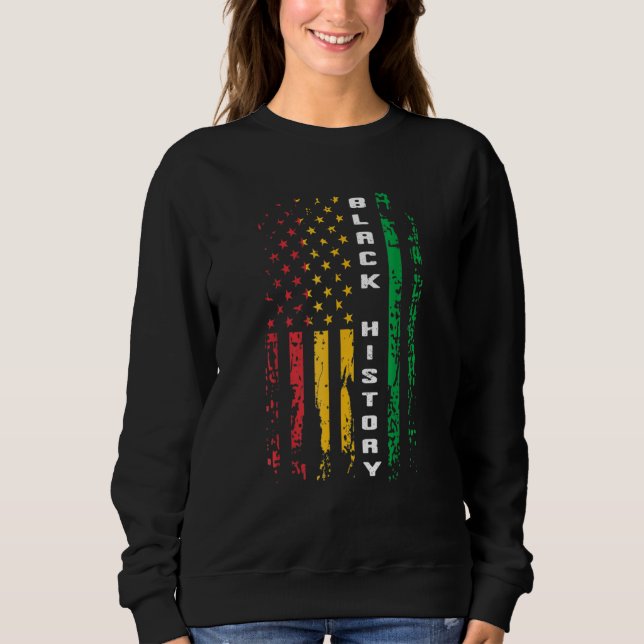 Sudadera Historia negra Bandera africana norteamericana Afr (Anverso)
