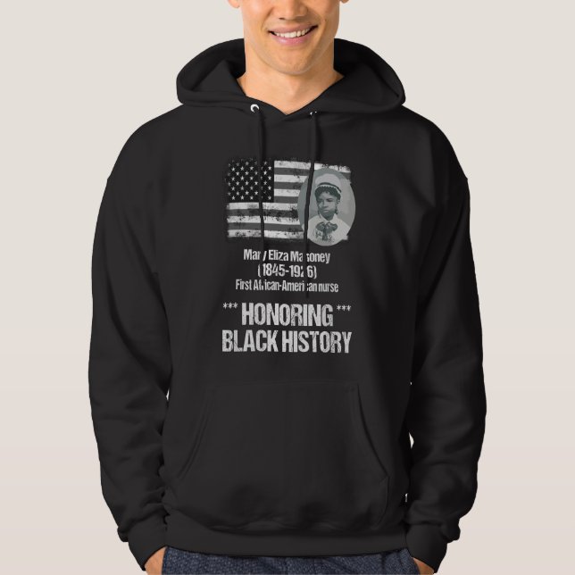 Sudadera Historia Negra con la primera enfermera afroameric (Anverso)