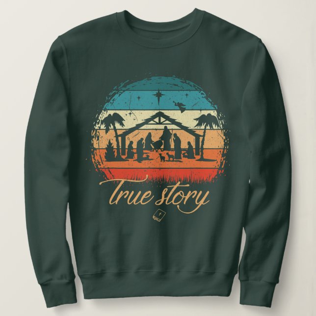Sudadera Historia verdadera Navidades de la Natividad Jesús (Anverso del diseño)