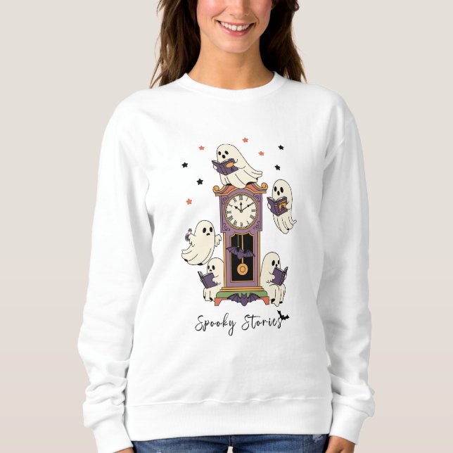 Sudadera Historias espeluznantes, fantasmas, lectura de lib (Anverso)