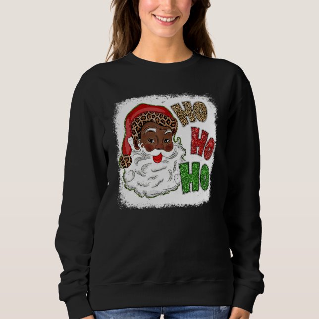 Sudadera Ho Ho African American Santa Black Feliz Navidad (Anverso)