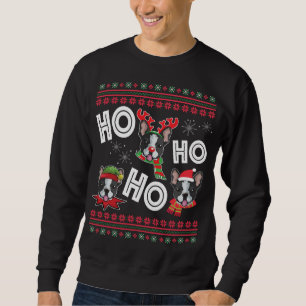 Sudadera HO HO HO Boston Terrier Long Sleeve Funny Dog Xmas