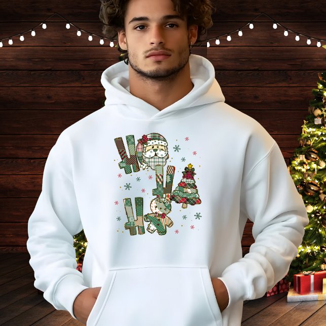 Sudadera Ho Ho Ho Christmas Festive Patchwork (Subido por el creador)