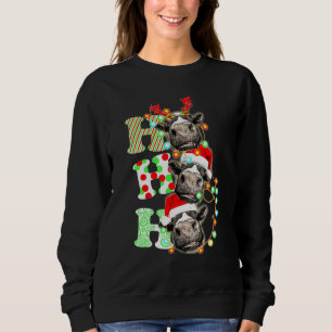 Sudadera Ho Ho Ho Cow Santa Hat Feliz Navidad navideñas nav
