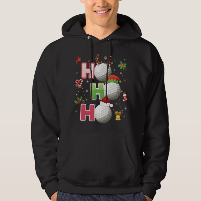 Sudadera Ho Ho Ho Ho Golf Ball Navidades Santa Elf Reindeer (Anverso)