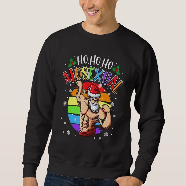 Sudadera Ho Ho Ho Ho Ho Mosexual Gay Santa Costume Rainbow  (Anverso)