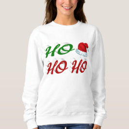 Sudadera Ho Ho Ho Ho Santa Hat Navidades de escritura verde