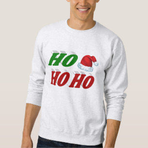 Sudadera Ho Ho Ho Ho Santa Hat Navidades tipografía verde r