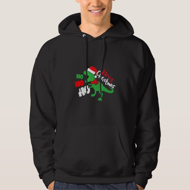 Sudadera Ho Ho Ho Ho Santa Rex Navidades de dinosaurios Din (Anverso)