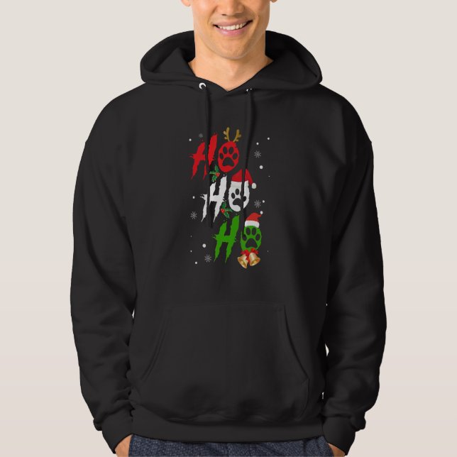 Sudadera Ho Ho Ho Paw Christmas  Dog   For Men Women (Anverso)