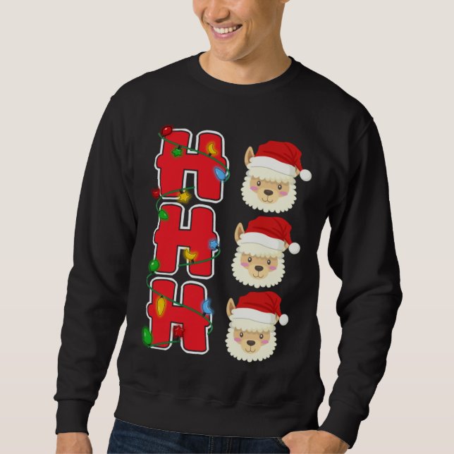 Sudadera Ho Ho Ho Santa Llama Christmas (Anverso)