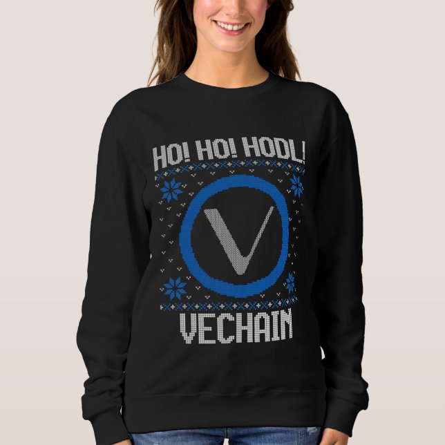 Sudadera Ho Ho HODL Vechain  Fun Vechain Cryptocurrency Gea (Anverso)