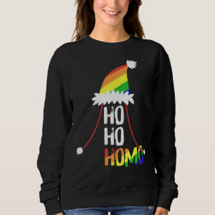 Sudadera Ho Ho Homo Chicas Santa Hat Navidades del Orgullo 