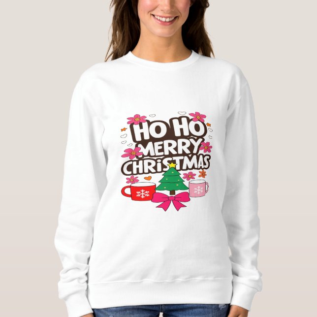 Sudadera Ho Ho Merry Christmas – Cozy Holiday Vibes (Anverso)