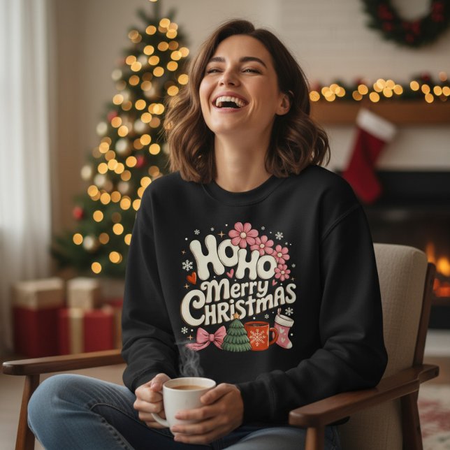 Sudadera Ho Ho Merry Christmas Trees Festive Coquette Girly (Subido por el creador)