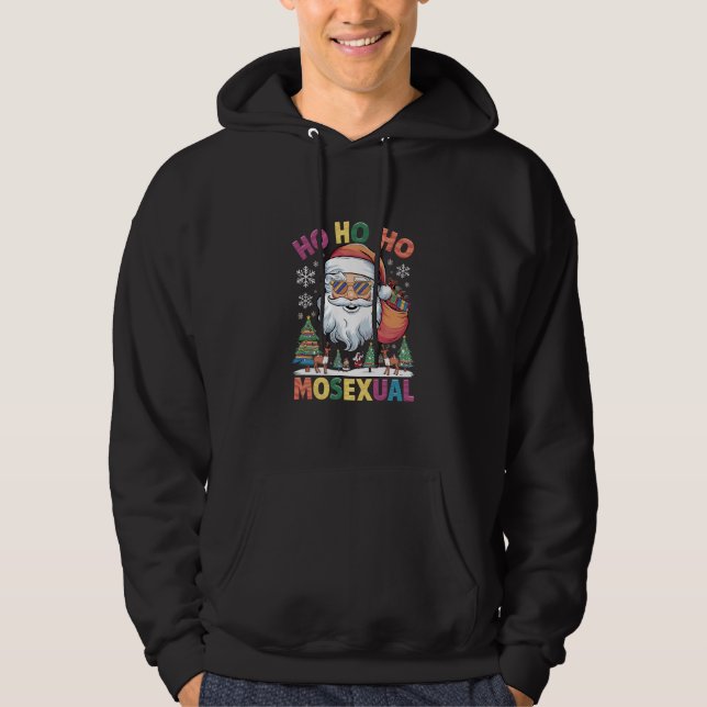 Sudadera Ho Ho Navidades homosexuales de Santa Holiday Orgu (Anverso)
