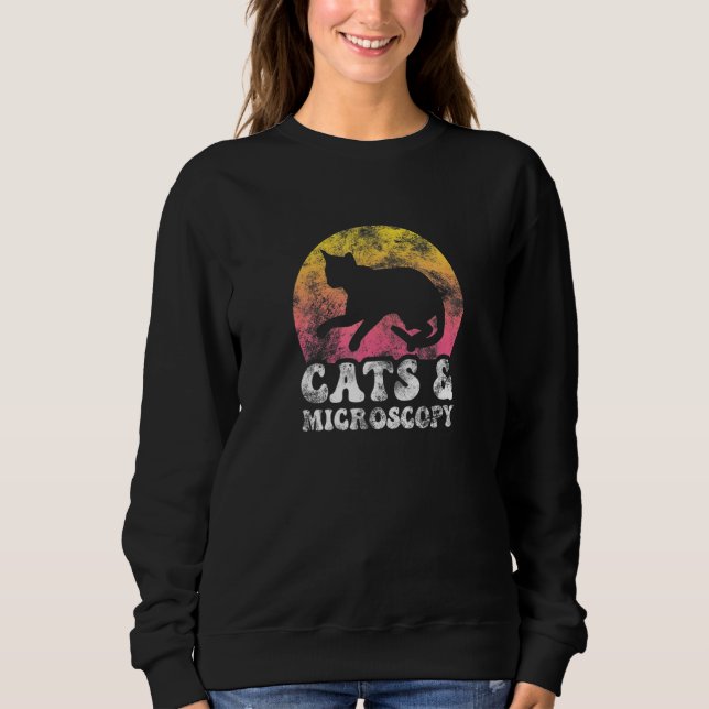 Sudadera Hobby Retro Vintage para Gatos Microscopia (Anverso)