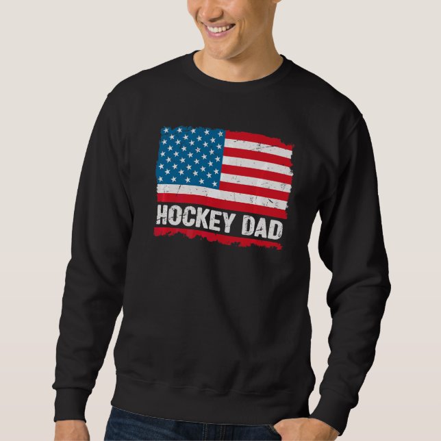 Sudadera Hockey Dad America Bandera Estadounidense Patriota (Anverso)