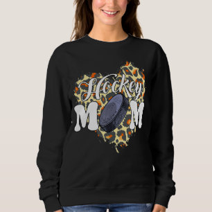 Sudadera Hockey Día de la Madre Mamá Leopard Heart Game Day
