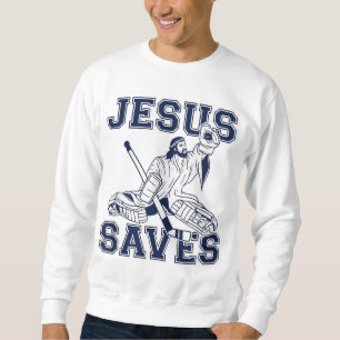 Sudadera Hockey divertidos - Jesús salva - Goalie