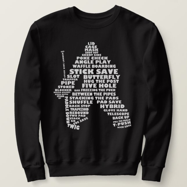 Sudadera Hockey Goalie Word Art (Anverso del diseño)