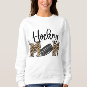 Sudadera Hockey Mamá leopardo imprime Hockey sobre hielo Ch
