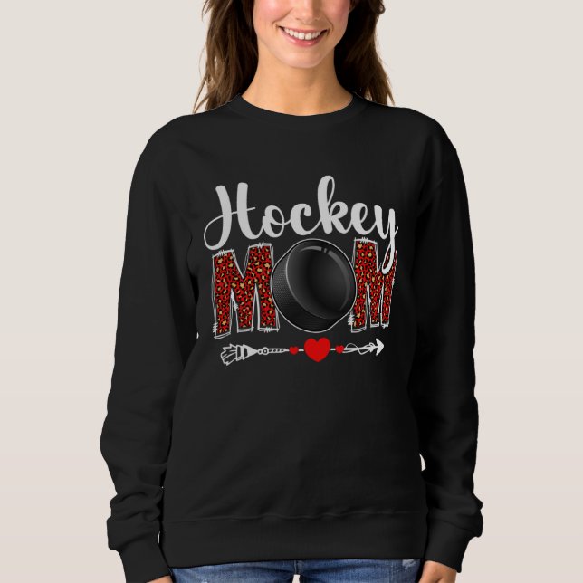 Sudadera Hockey Mom Leopard  Sports Players Mother s Day (Anverso)