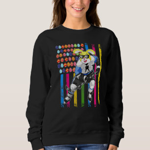 Sudadera Hockey sobre hielo en Pascua Chicas Bandera estado
