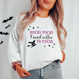 Sudadera Hocus foco en Halloween morado y negro moderno