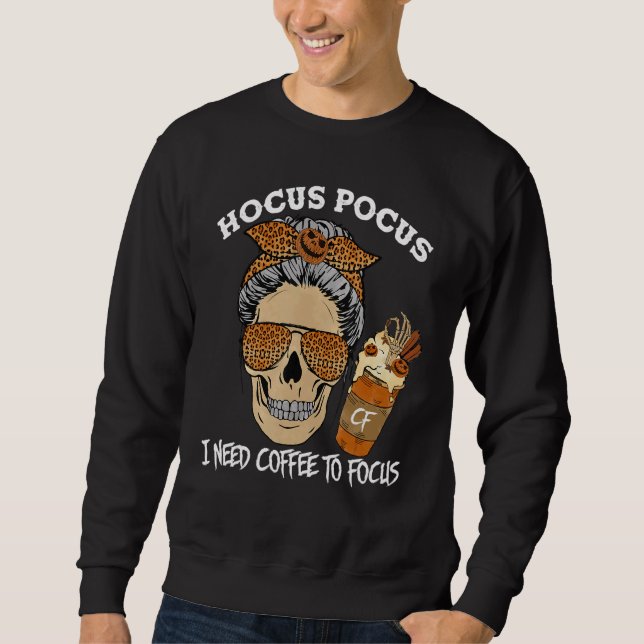 Sudadera Hocus Pocus Necesito café para enfocar la enseñanz (Anverso)