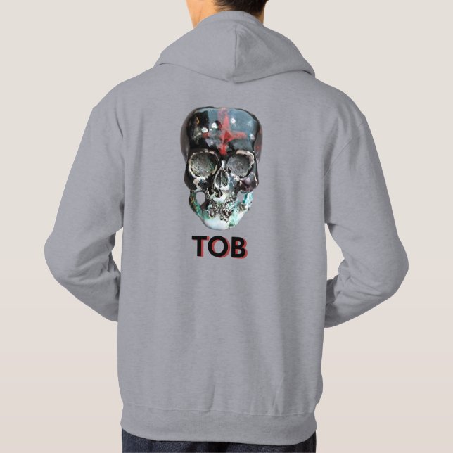 Sudadera Hoddie masculino con cráneo diseñado por TOB (Reverso)