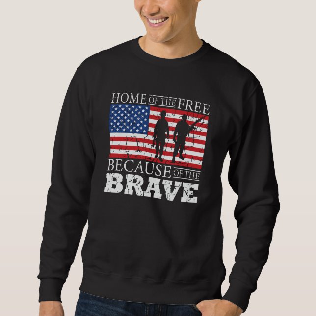Sudadera Hogar De Los Libres Por La Valiente Bandera De Est (Anverso)