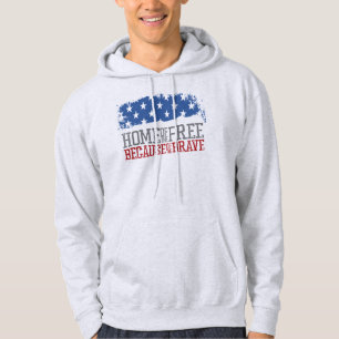 Sudadera Hogar de los libres por los valientes bandera de E