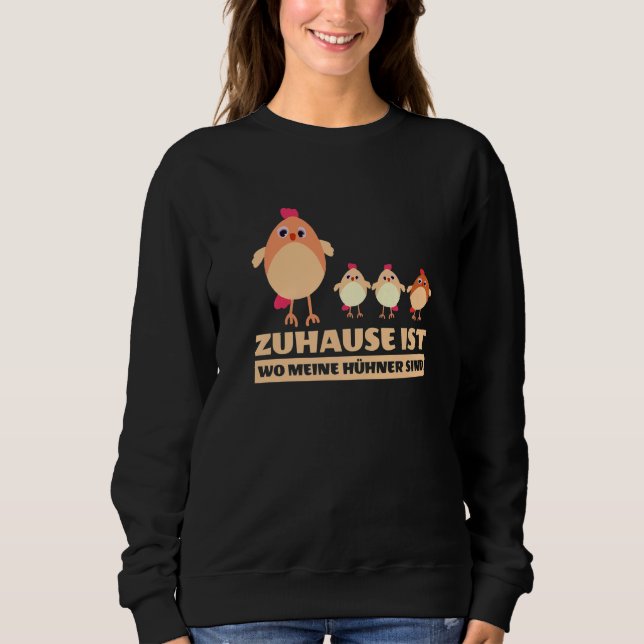 Sudadera Hogar es donde están mis gallinas Moda Mujeres Yo (Anverso)