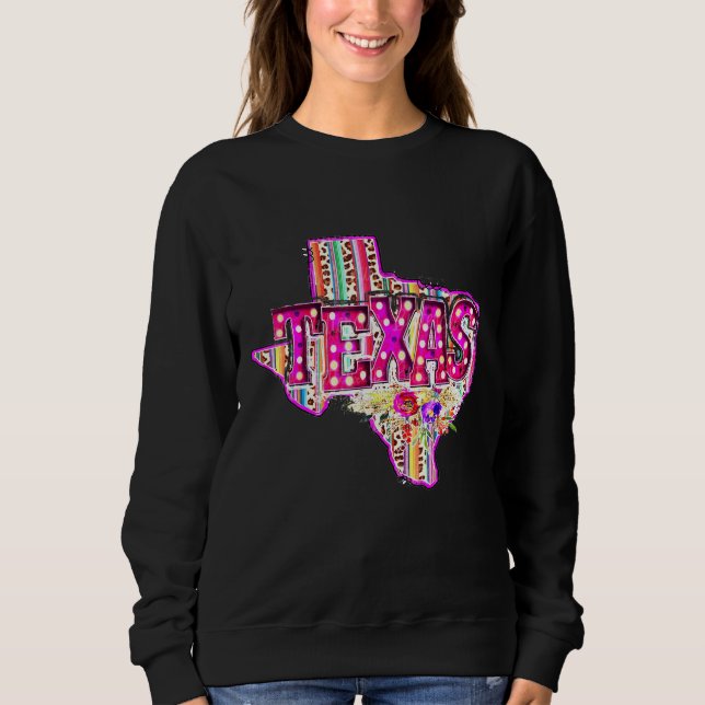 Sudadera Hogar Estatal de Texas Cowg de Western Leopard Ser (Anverso)