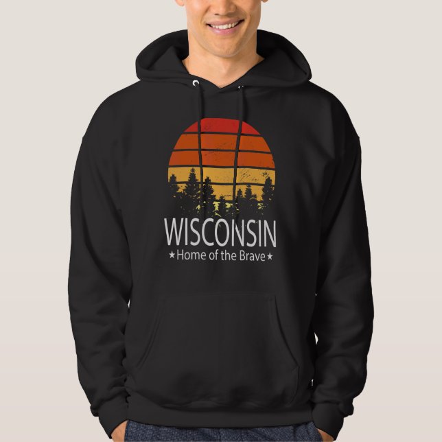 Sudadera Hogar Estatal De Wisconsin Del Valiente Amor De Wi (Anverso)